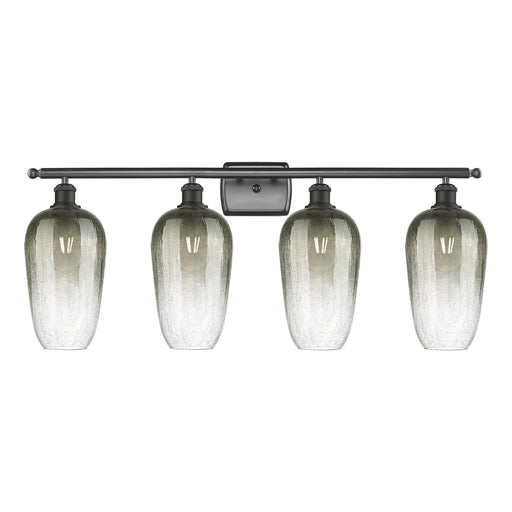 Innovations Brookhaven Flute 37in 4-Light Bath Vanity Light | Industrial Oil Rubbed Bronze Steel and Slate Glass | Bathroom | Model 516-4W-OB-G484-7SL