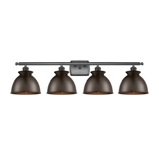 Innovations Adirondack 38in 4-Light Bath Vanity | Industrial Farmhouse Oil Rubbed Bronze Steel and Metal Dome Shade | Bathroom | Model 516-4W-OB-M14-OB