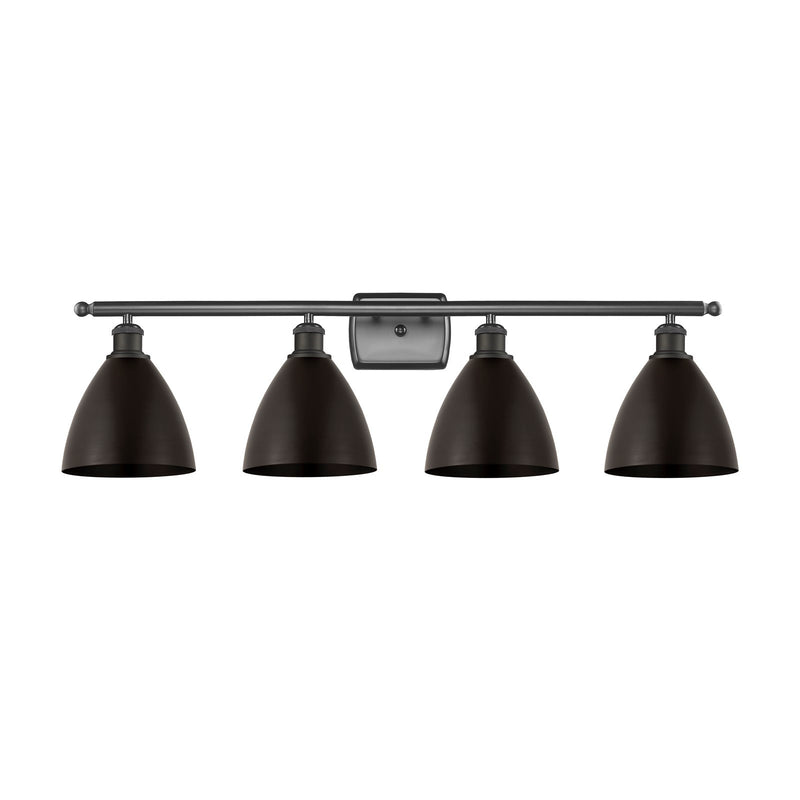Innovations Bristol 38in 4-Light Bath Vanity | Industrial Oil Rubbed Bronze Steel and Oil Rubbed Bronze Metal Shade | Bathroom | Model 516-4W-OB-MBD-75-OB