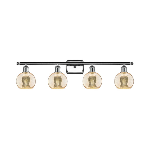 Innovations Athens 36in 4-Light Bath Vanity | Industrial Polished Chrome and Mercury Glass | Bathroom Vanity Light | 35.88 x 8.88 | Model 516-4W-PC-G128-6