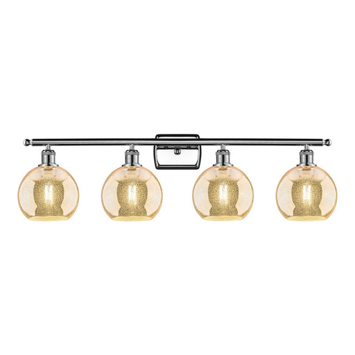 Innovations Athens 38in 4-Light Bath Vanity Light | Industrial Polished Chrome and Mercury Glass | Bathroom Vanity | 38 x 11 x | Model 516-4W-PC-G128-8