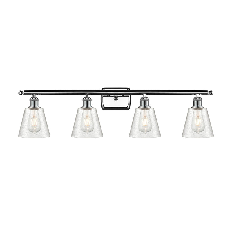 Innovations Lighting Caton 36in 4-Light Bath Vanity Light | Art Nouveau Polished Chrome Steel and Frosted Glass | Bathroom Vanity | Model 516-4W-PC-G454