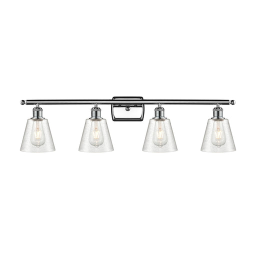Innovations Lighting Caton 36in 4-Light Bath Vanity Light | Art Nouveau Polished Chrome Steel and Frosted Glass | Bathroom Vanity | Model 516-4W-PC-G454