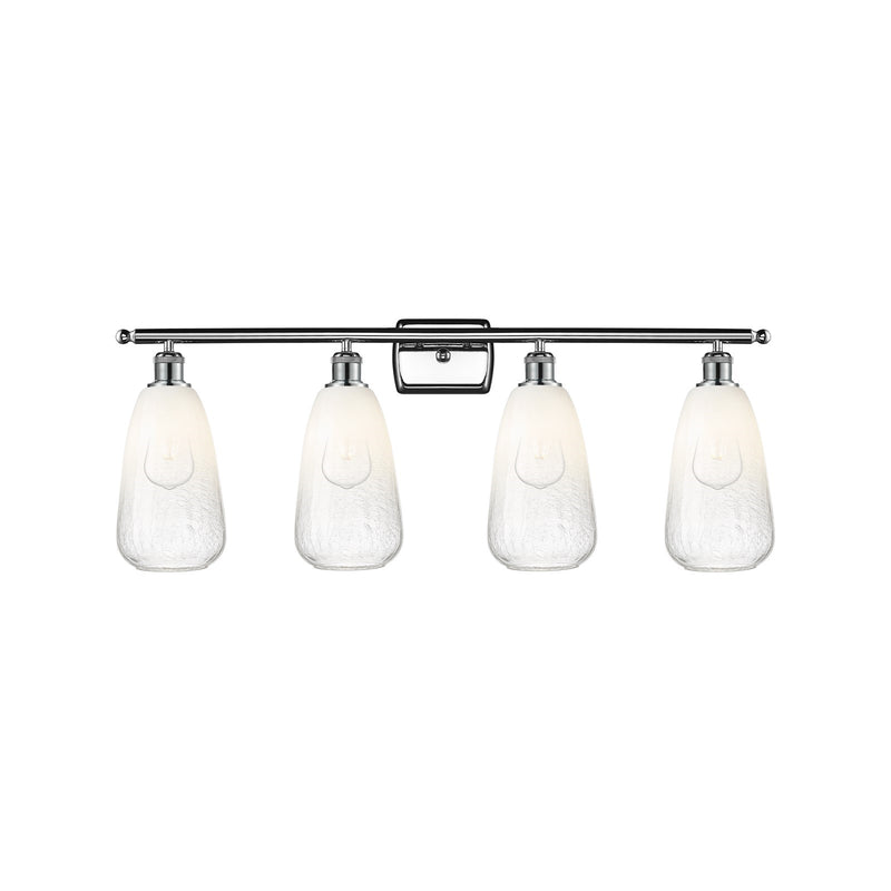 Innovations Brookhaven Almond 36in 4-Light Bath Vanity Light | Industrial Polished Chrome and Opal Glass | Bathroom Vanity | 36 | Model 516-4W-PC-G480-6OP