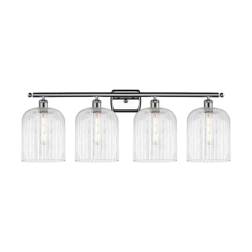 Innovations Bridal Veil 35in 4-Light Bath Vanity | Art Nouveau Polished Chrome and Clear Ribbed Glass | Bathroom & Powder Room | Model 516-4W-PC-G559-8CL