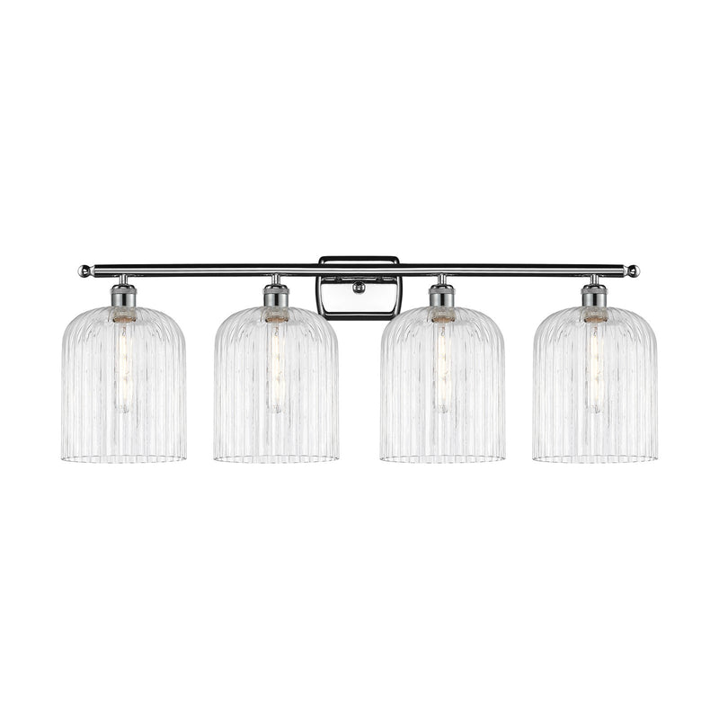 Innovations Bridal Veil 35in 4-Light Bath Vanity | Art Nouveau Polished Chrome and Clear Ribbed Glass | Bathroom & Powder Room | Model 516-4W-PC-G559-8CL