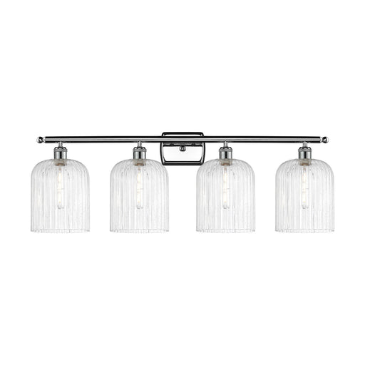 Innovations Bridal Veil 35in 4-Light Bath Vanity Light | Art Nouveau Polished Chrome and Seedy Ribbed Glass | Bathroom Vanity | Model 516-4W-PC-G559-8SDY