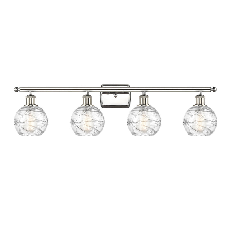 Innovations Athens Deco Swirl 36in 4-Light Bath Vanity Light | Industrial Polished Nickel and Clear Glass | Bathroom Vanity | Model 516-4W-PN-G1213-6CL