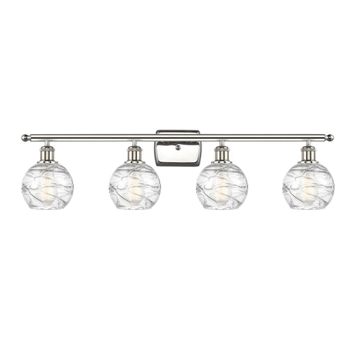 Innovations Athens Deco Swirl 36in 4-Light Bath Vanity Light | Industrial Polished Nickel and Clear Glass | Bathroom Vanity | Model 516-4W-PN-G1213-6CL
