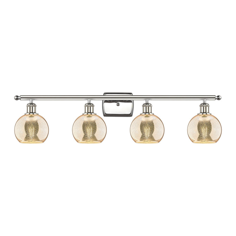 Innovations Athens 36in 4-Light Bath Vanity | Industrial Polished Nickel and Mercury Glass | Bathroom Vanity Light | 35.88 x 7.06 | Model 516-4W-PN-G128-6