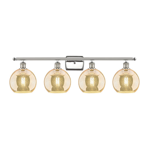 Innovations Athens 38in 4-Light Bath Vanity Light | Industrial Polished Nickel and Mercury Glass | Bathroom Vanity | 38 x 8.12 x | Model 516-4W-PN-G128-8