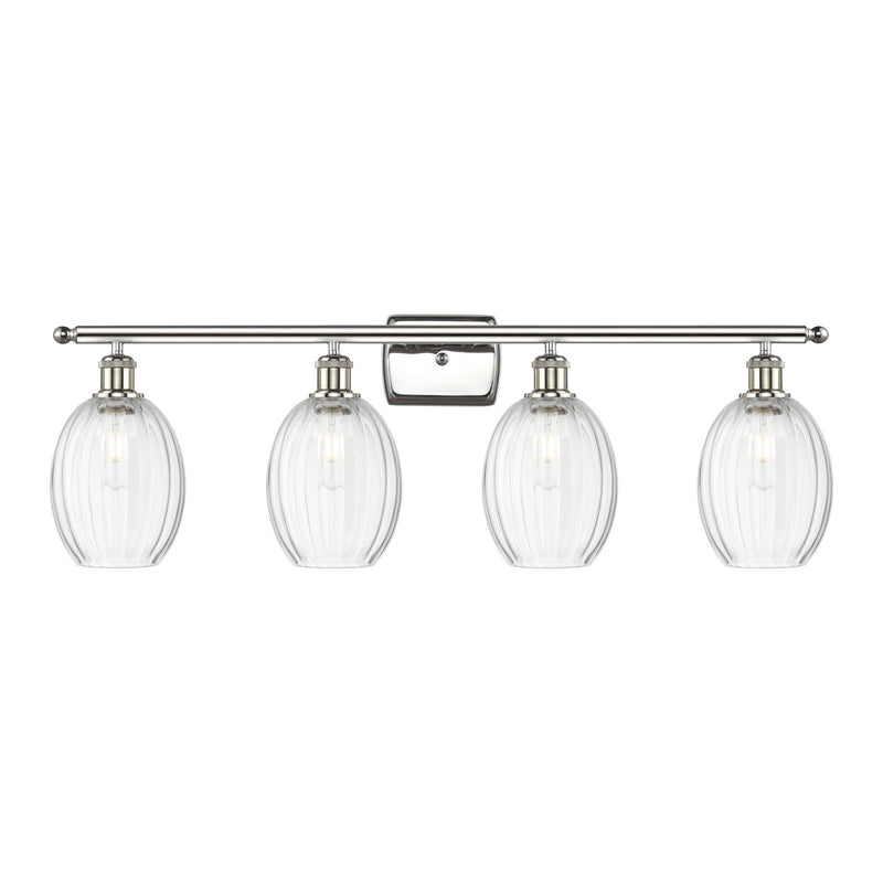 Innovations Preston Bulb 36.25in 4-Light Bath Vanity Light | Industrial Polished Nickel and Clear Glass | Bathroom & Powder | Model 516-4W-PN-G459-6CL