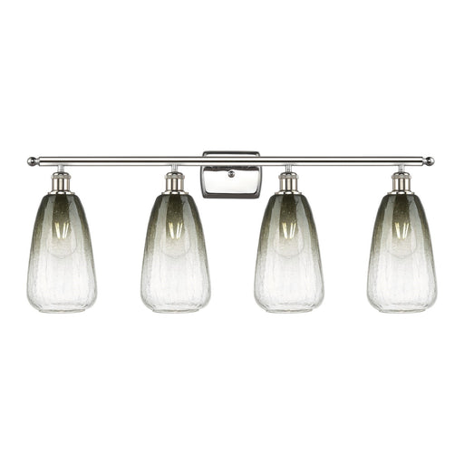 Innovations Brookhaven Almond 36in 4-Light Bath Vanity Light | Industrial Polished Nickel Steel and Slate Glass | Bathroom | Model 516-4W-PN-G480-6SL