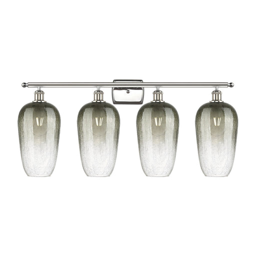 Innovations Brookhaven Flute 37in 4-Light Bath Vanity | Industrial Modern Polished Nickel and Slate Glass | Bathroom Vanity | Model 516-4W-PN-G484-7SL