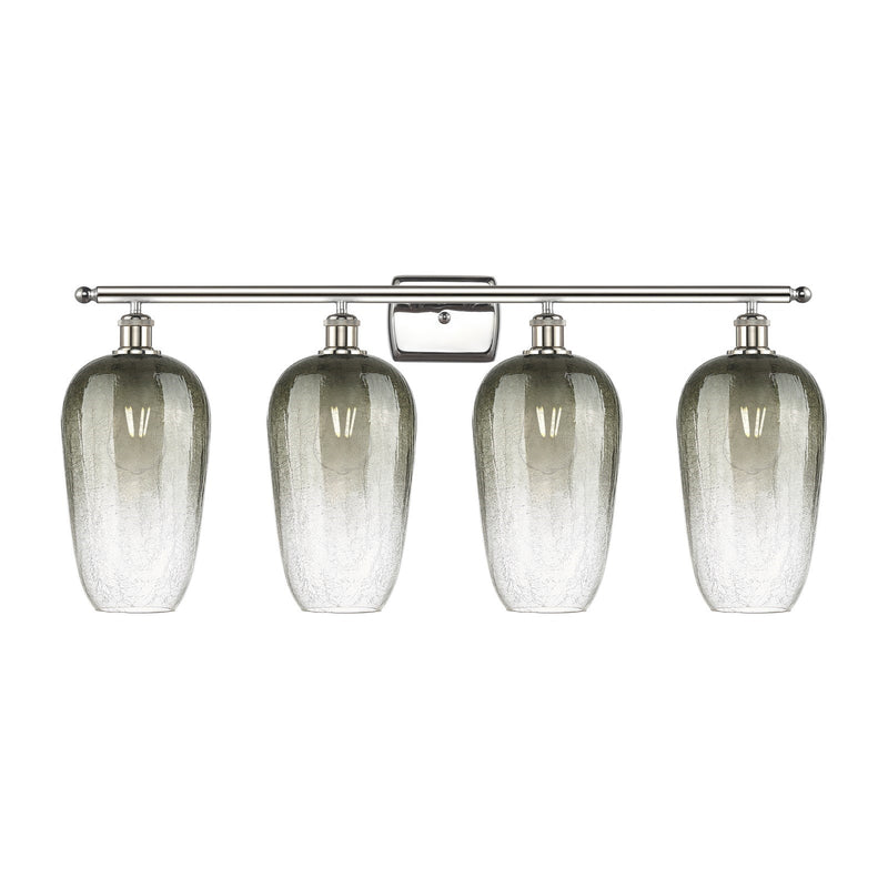Innovations Brookhaven Flute 37in 4-Light Bath Vanity | Industrial Modern Polished Nickel and Slate Glass | Bathroom Vanity | Model 516-4W-PN-G484-7SL
