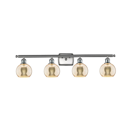 Innovations Athens 36in 4-Light Bath Vanity Light | Industrial Brushed Satin Nickel and Mercury Glass | Bathroom Vanity | 35.88 x | Model 516-4W-SN-G128-6
