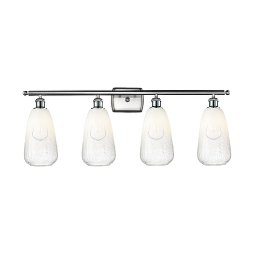 Innovations Brookhaven Almond 36in 4-Light Bath Vanity Light | Industrial Brushed Satin Nickel and Opal Glass | Bathroom Vanity | Model 516-4W-SN-G480-6OP