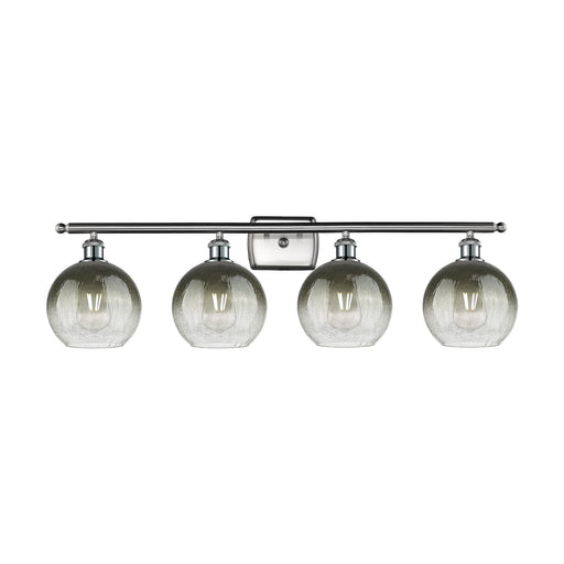 Innovations Brookhaven Globe 38in 4-Light Bath Vanity Light | Industrial Brushed Satin Nickel and Slate Glass | Bathroom Vanity | Model 516-4W-SN-G483-8SL