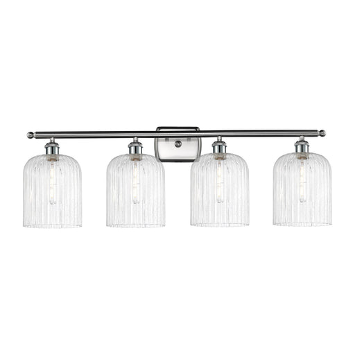 Innovations Bridal Veil 35in 4-Light Bath Vanity Light | Industrial Art Nouveau Brushed Satin Nickel and Seedy Glass | Model 516-4W-SN-G559-8SDY