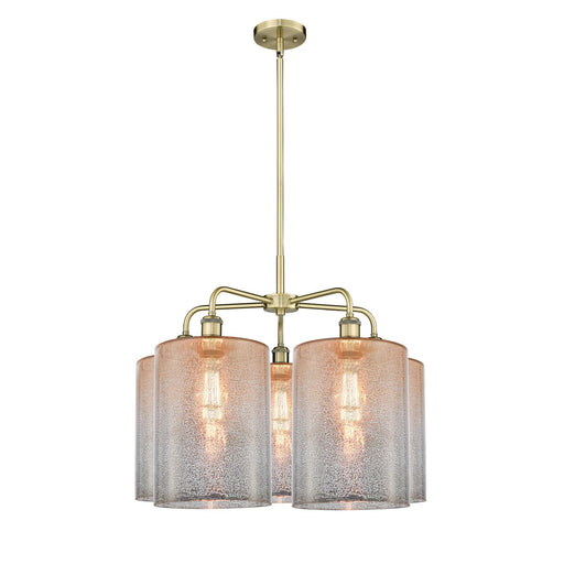 Innovations Cobbleskill 28in 5-Light Chandelier | Industrial Antique Brass and Mercury Glass | Dining Room & Living Room | 27.5 | Model 516-5CR-AB-G116-L