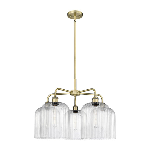 Innovations Bridal Veil 23in 5-Light Chandelier | Art Nouveau Antique Brass and Seedy Glass | Dining Room & Living Room | 23 | Model 516-5CR-AB-G559-8SDY