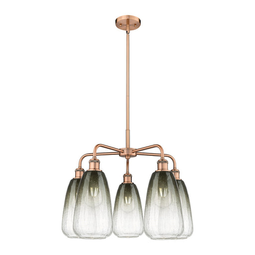 Innovations Brookhaven Almond 25in 5-Light Chandelier | Industrial Antique Copper Steel and Slate Glass | Dining Room & Living | Model 516-5CR-AC-G480-6SL