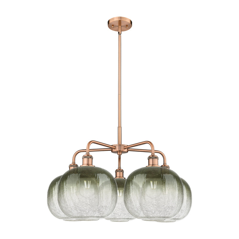 Innovations Brookhaven Sphere 29in 5-Light Chandelier | Industrial Antique Copper and Slate Glass | Kitchen Island & Dining | Model 516-5CR-AC-G481-10SL
