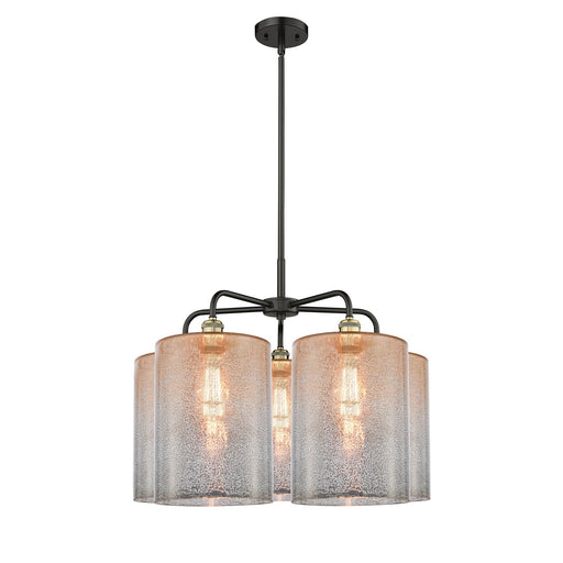 Innovations Cobbleskill 28in 5-Light Chandelier | Industrial Black Antique Brass Steel and Mercury Glass | Dining Room & | Model 516-5CR-BAB-G116-L