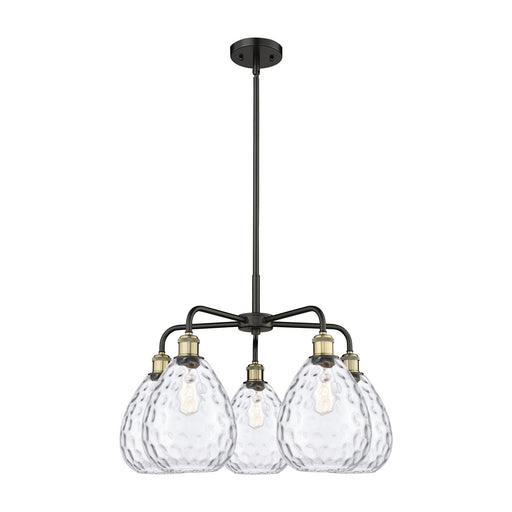 Innovations Waverly 26in 5-Light Chandelier | Industrial Black Antique Brass and Clear Glass | Dining Room & Living Room | 26 x | Model 516-5CR-BAB-G372