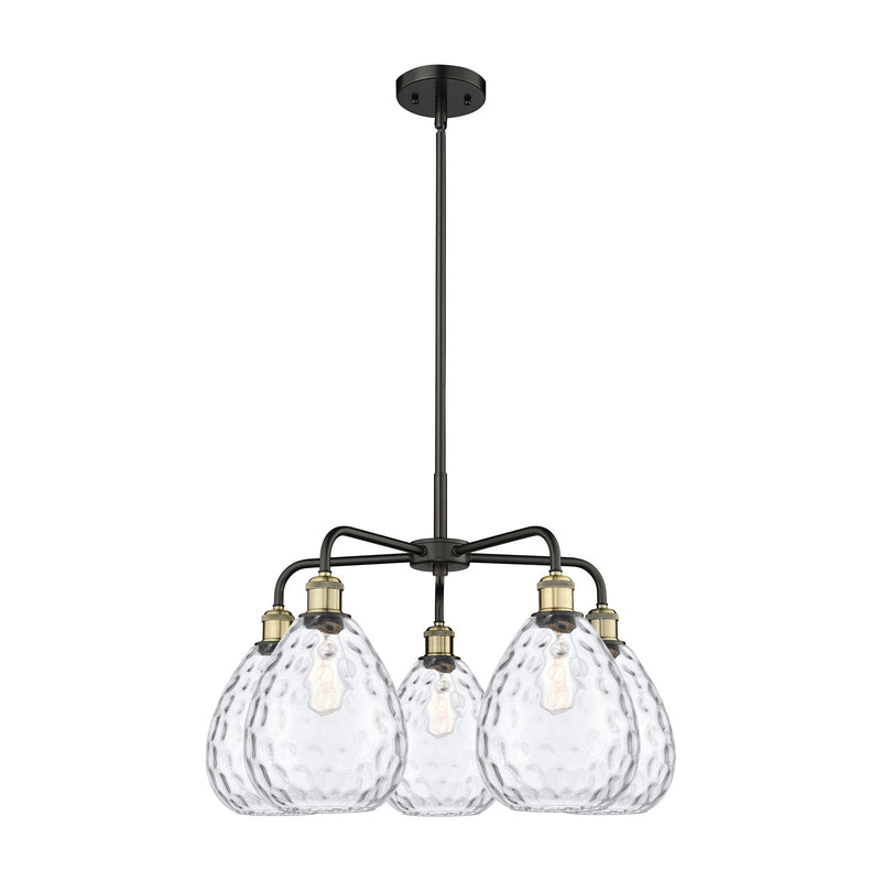 Innovations Waverly 26in 5-Light Chandelier | Industrial Black Antique Brass and Clear Glass | Dining Room & Living Room | 26 x | Model 516-5CR-BAB-G372
