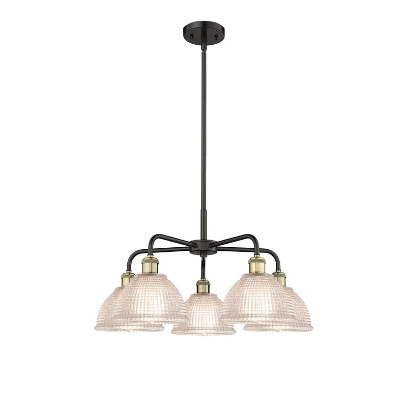 Innovations Arietta 26in 5-Light Chandelier | Industrial Black Antique Brass and Clear Glass | Dining Room & Kitchen Island | 26 | Model 516-5CR-BAB-G422
