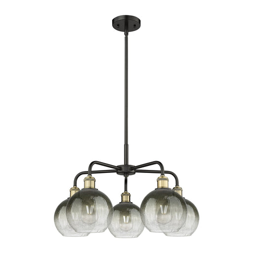 Innovations Brookhaven Globe 26in 5-Light Chandelier | Industrial Black Antique Brass and Slate Glass | Kitchen Island & | Model 516-5CR-BAB-G483-8SL