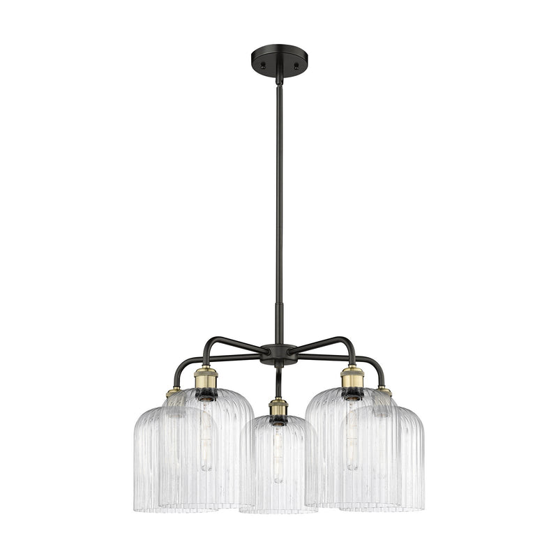 Innovations Bridal Veil 23in 5-Light Chandelier | Industrial Black Antique Brass and Seedy Glass | Kitchen Island & Dining | Model 516-5CR-BAB-G559-8SDY