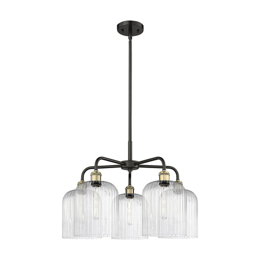 Innovations Bridal Veil 23in 5-Light Chandelier | Industrial Black Antique Brass and Seedy Glass | Kitchen Island & Dining | Model 516-5CR-BAB-G559-8SDY