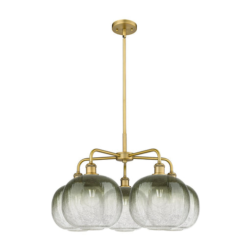 Innovations Brookhaven Sphere 29in 5-Light Chandelier | Industrial Brushed Brass Steel and Slate Glass | Kitchen Island & | Model 516-5CR-BB-G481-10SL