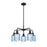 Innovations Ball Bridal Veil 5Lt 23" Stem Chand, BK/BL - 516-5CR-BK-G559-5BL