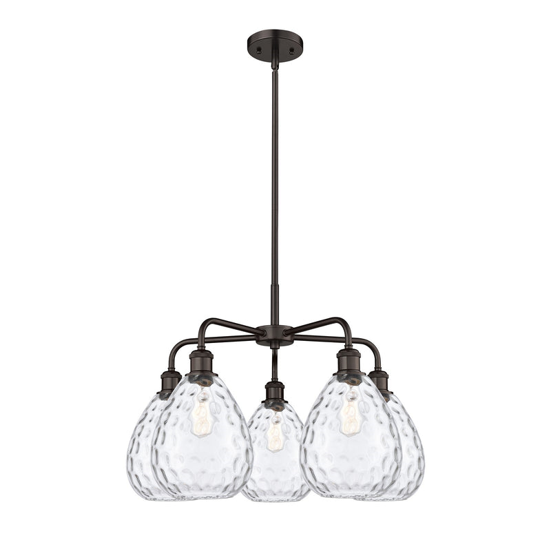 Innovations Waverly 26in 5-Light Chandelier | Industrial Oil Rubbed Bronze Steel and Clear Glass | Dining Room & Living Room | 26 | Model 516-5CR-OB-G372