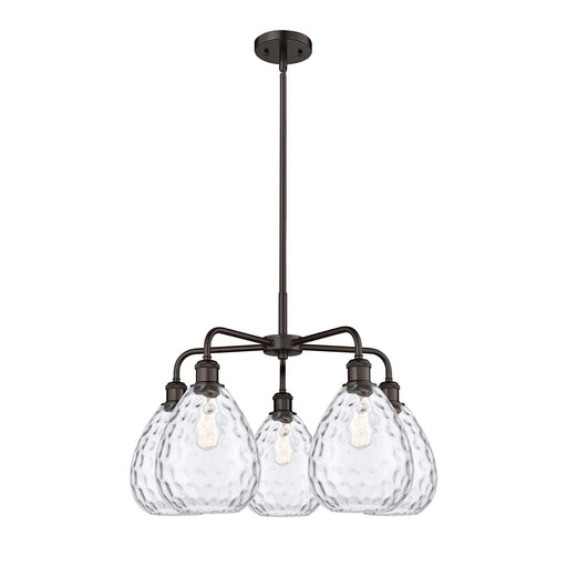 Innovations Waverly 26in 5-Light Chandelier | Industrial Oil Rubbed Bronze Steel and Clear Glass | Dining Room & Living Room | 26 | Model 516-5CR-OB-G372