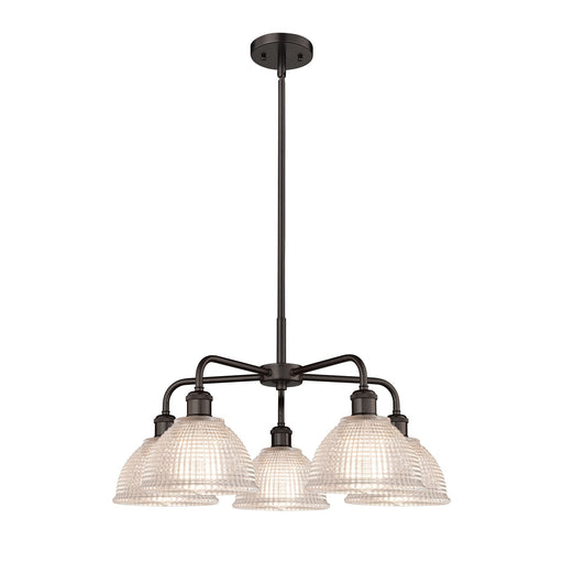 Innovations Arietta 26in 5-Light Chandelier | Industrial Oil Rubbed Bronze Steel and Clear Glass | Dining Room & Living Room | 26 | Model 516-5CR-OB-G422