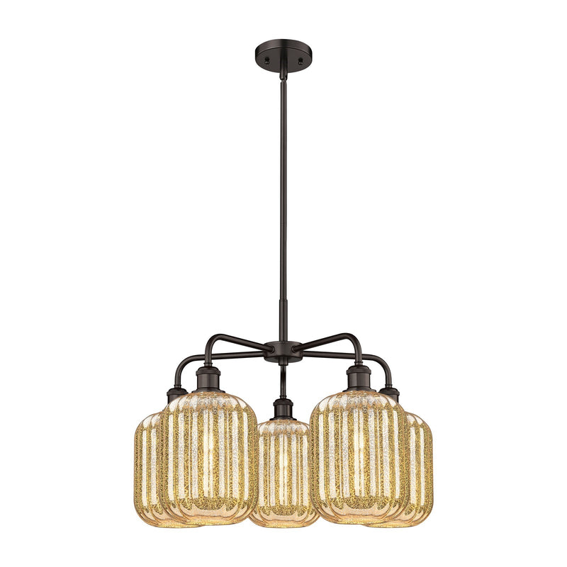 Innovations Preston Cylinder 25in 5-Light Chandelier | Industrial Oil Rubbed Bronze Steel and Mercury Glass | Dining Room & | Model 516-5CR-OB-G460-7ME