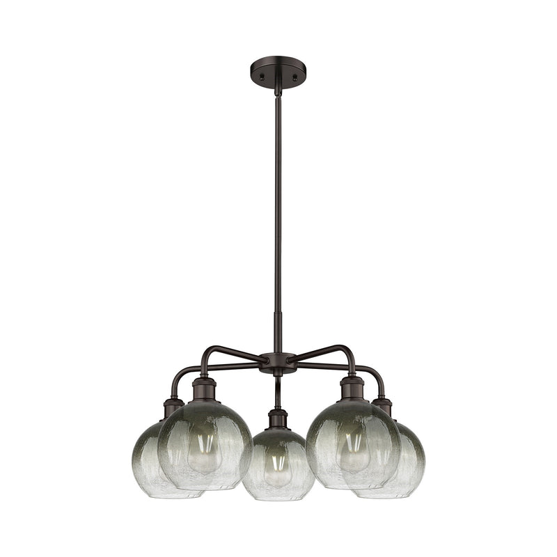 Innovations Brookhaven Globe 26in 5-Light Chandelier | Industrial Oil Rubbed Bronze Steel and Slate Glass | Dining Room & | Model 516-5CR-OB-G483-8SL