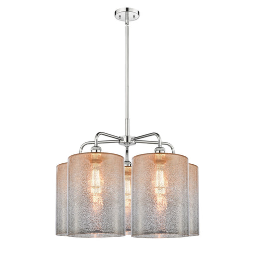 Innovations Cobbleskill 28in 5-Light Chandelier | Industrial Polished Chrome and Mercury Glass | Kitchen Island & Dining Room | Model 516-5CR-PC-G116-L