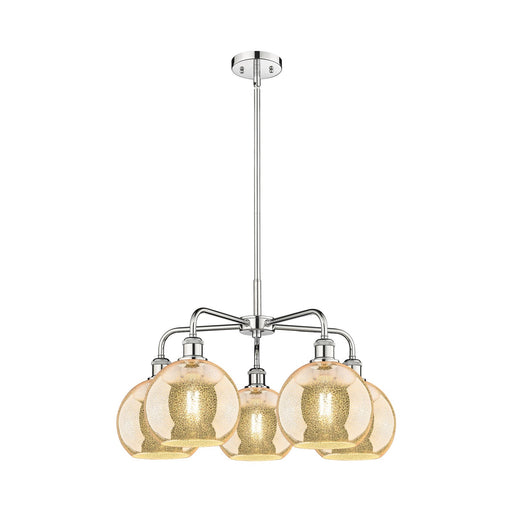 Innovations Athens 26in 5-Light Chandelier | Industrial Polished Chrome and Mercury Glass | Dining Room & Living Room | 26 x 26 | Model 516-5CR-PC-G128-8
