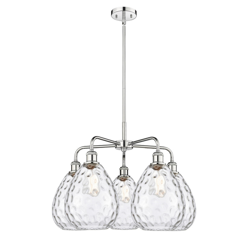 Innovations Waverly 26in 5-Light Chandelier | Industrial Polished Chrome and Clear Glass | Dining Room & Living Room | 26 x 26 x | Model 516-5CR-PC-G372