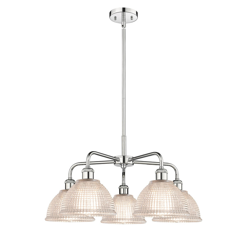 Innovations Arietta 26in 5-Light Chandelier | Industrial Polished Chrome Steel and Clear Glass | Dining Room & Living Room | 26 x | Model 516-5CR-PC-G422