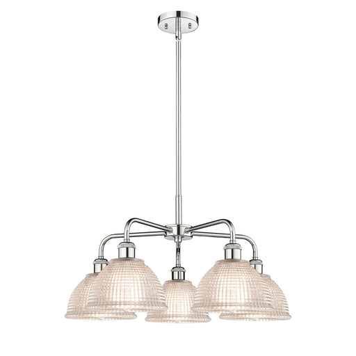 Innovations Arietta 26in 5-Light Chandelier | Industrial Polished Chrome Steel and Clear Glass | Dining Room & Living Room | 26 x | Model 516-5CR-PC-G422