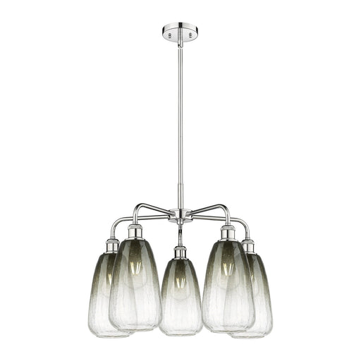 Innovations Brookhaven Almond 25in 5-Light Chandelier | Industrial Polished Chrome and Slate Glass | Kitchen Island & Dining | Model 516-5CR-PC-G480-6SL