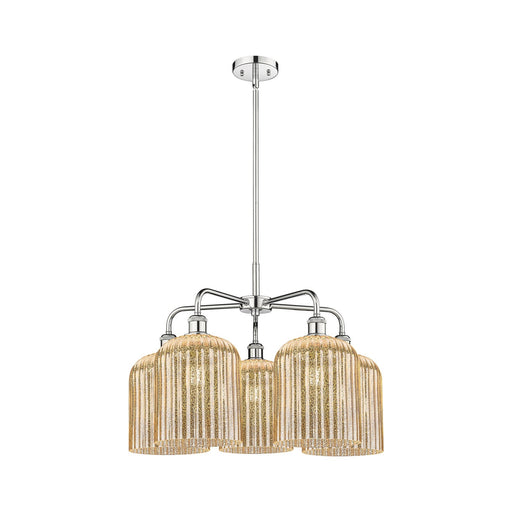 Innovations Bridal Veil 23in 5-Light Chandelier | Art Nouveau Polished Chrome and Mercury Ribbed Glass | Dining Room & Living | Model 516-5CR-PC-G559-8ME