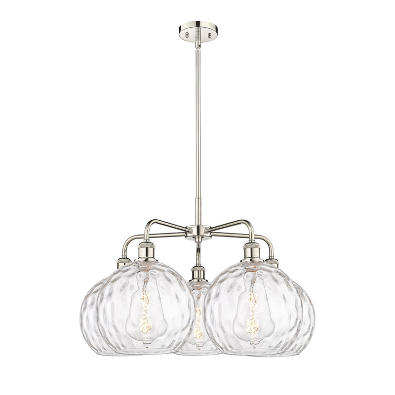 Innovations Athens Water Glass 28in 5-Light Chandelier | Industrial Polished Nickel and Clear Water Glass | Dining Room & | Model 516-5CR-PN-G1215-10