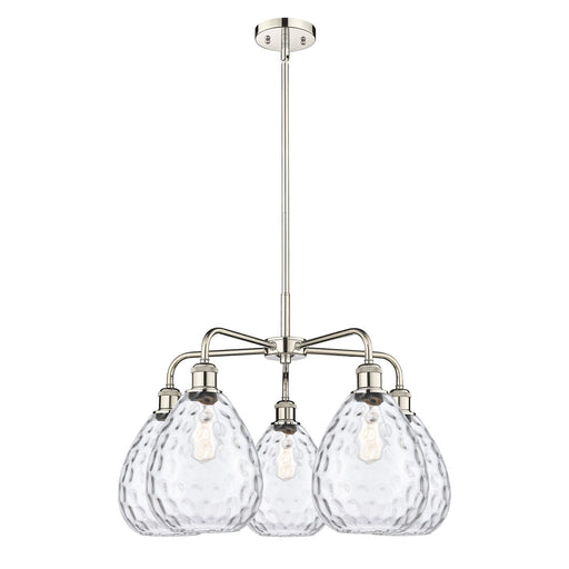 Innovations Waverly 26in 5-Light Chandelier | Industrial Polished Nickel and Clear Glass | Dining Room & Living Room | 26 x 26 x | Model 516-5CR-PN-G372